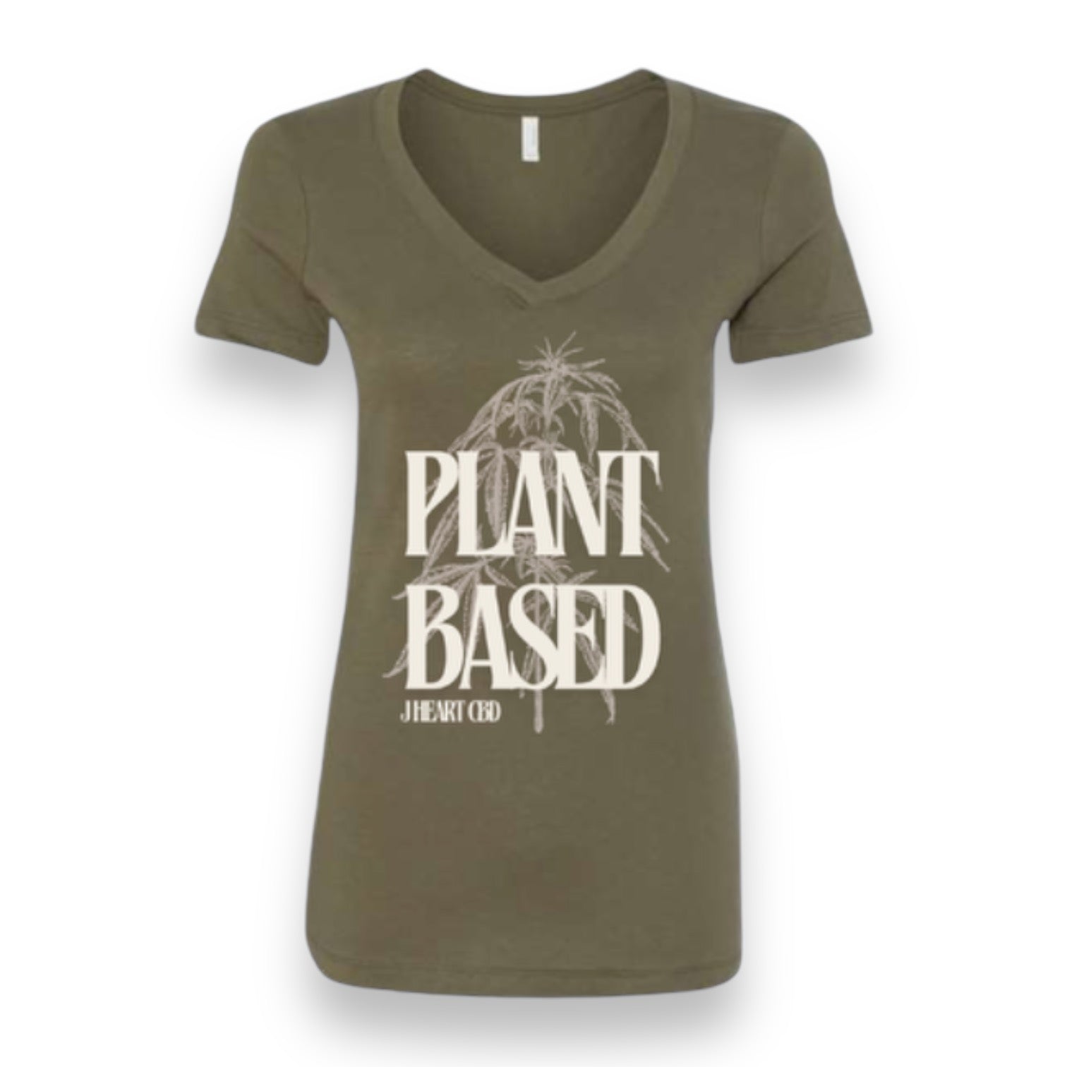 Women's V Neck - Plant Based (Military Green)