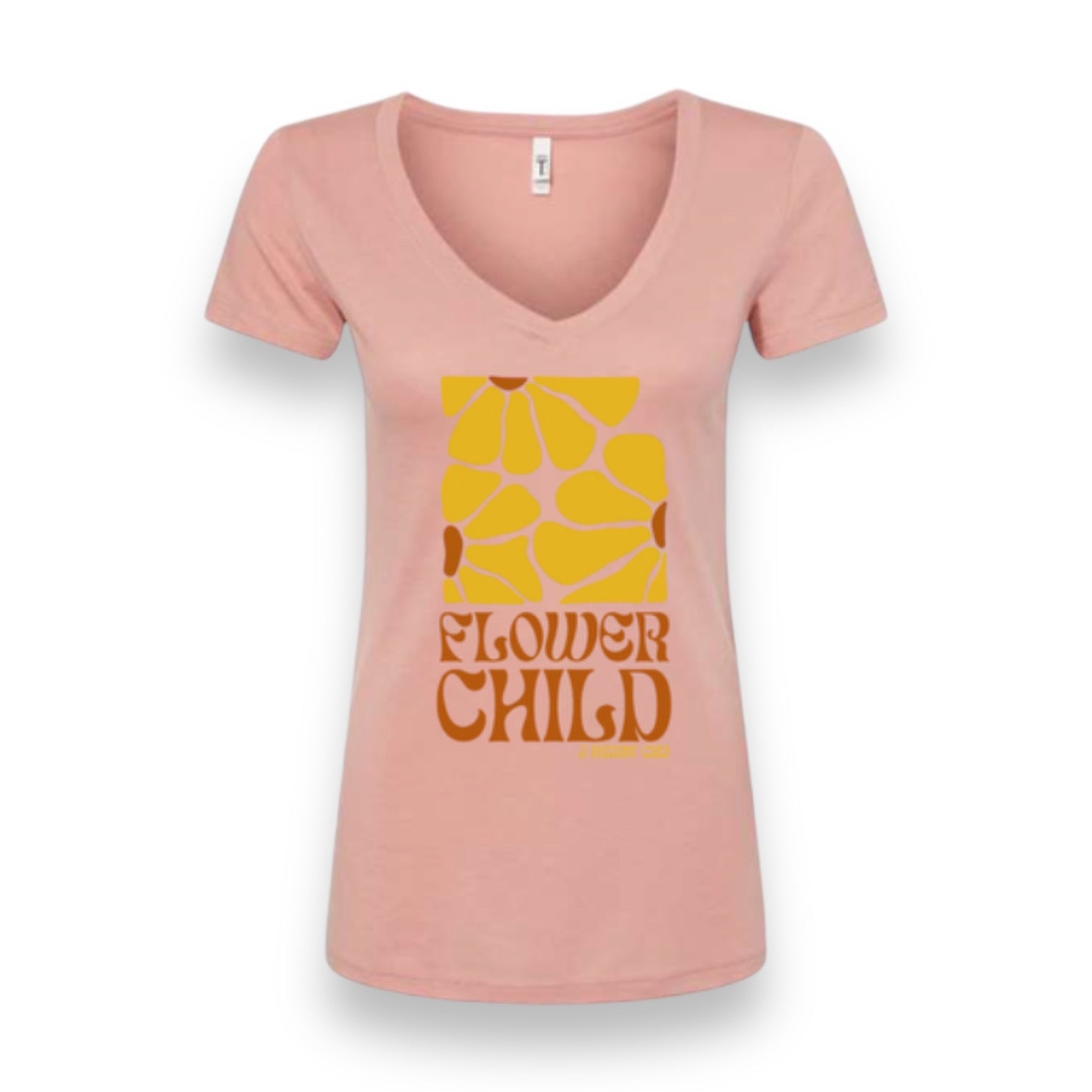 Women's V Neck - Flower Child (Desert Pink)
