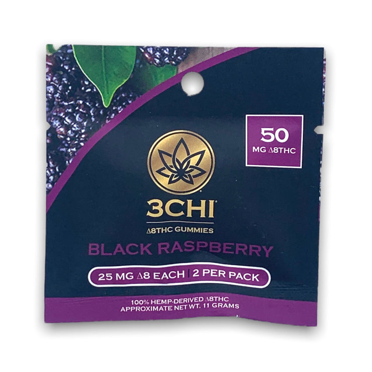 3CHI 25mg Delta 8 Black Raspberry Gummies (2 or 16ct)