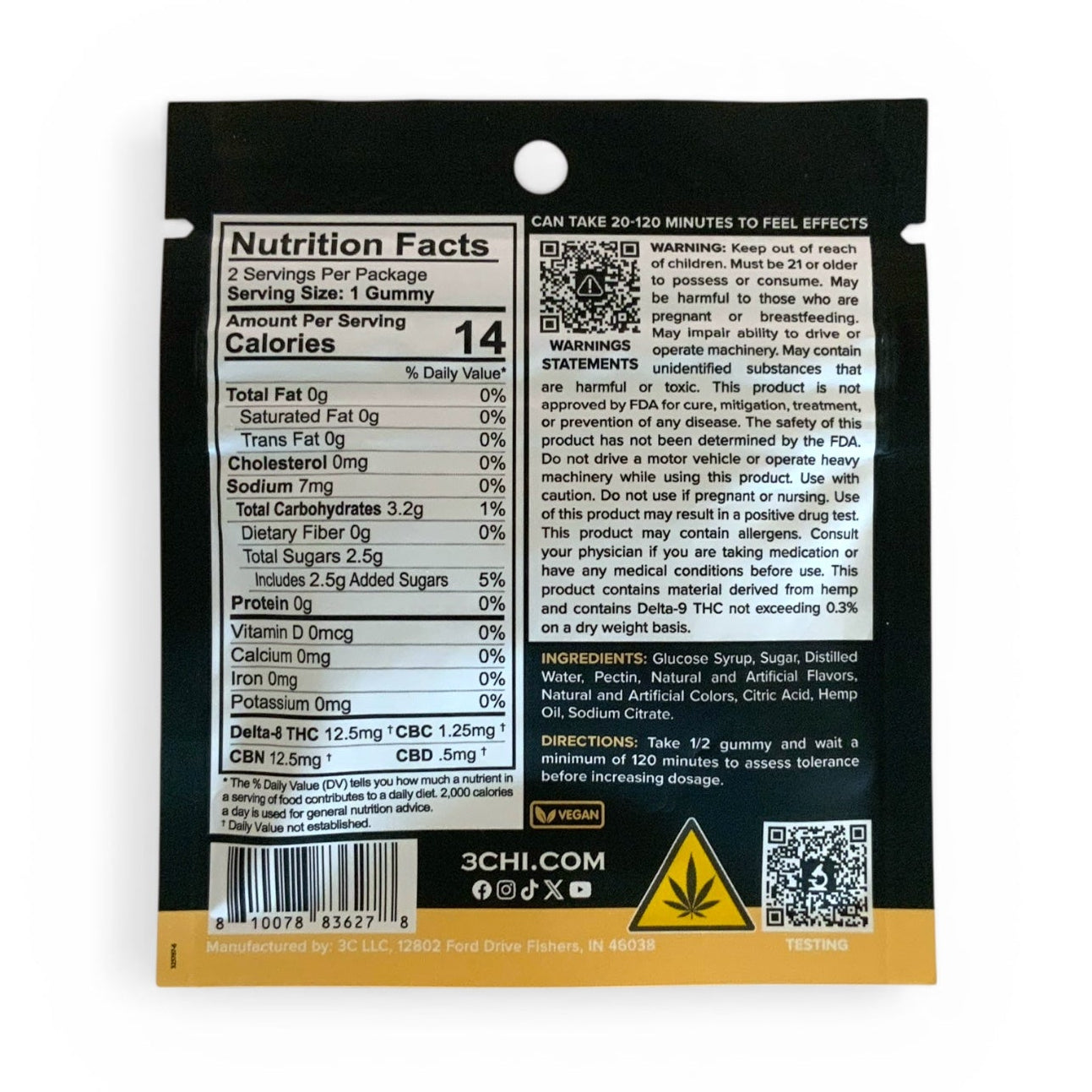 3CHI Delta 8 Comfortably Numb Gummies (2ct or 16ct)