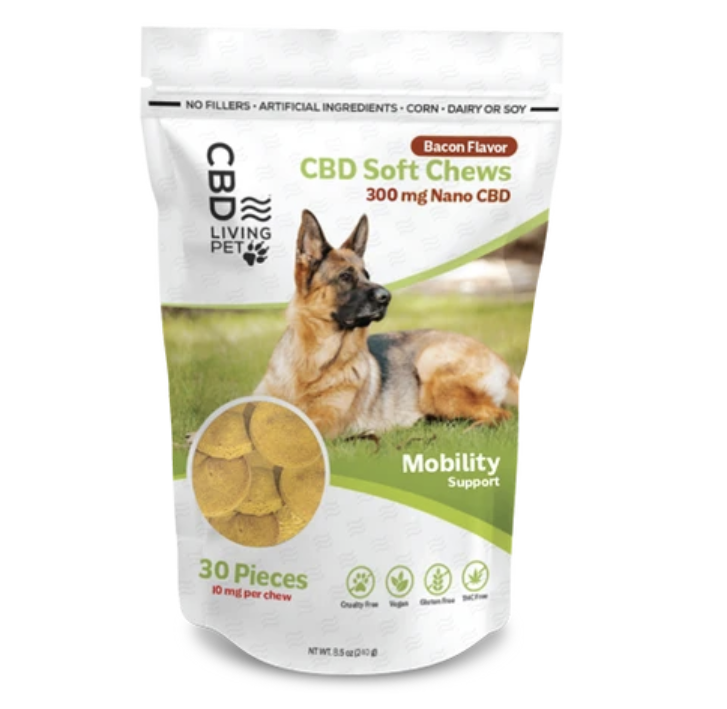 CBD LIVING - CBD Dog Chews - Mobility Bacon Flavor