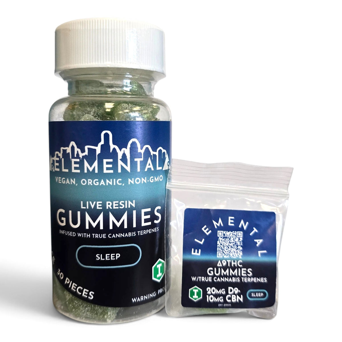 Elemental 20mg Delta-9 + 10mg CBN Sleep Gummies