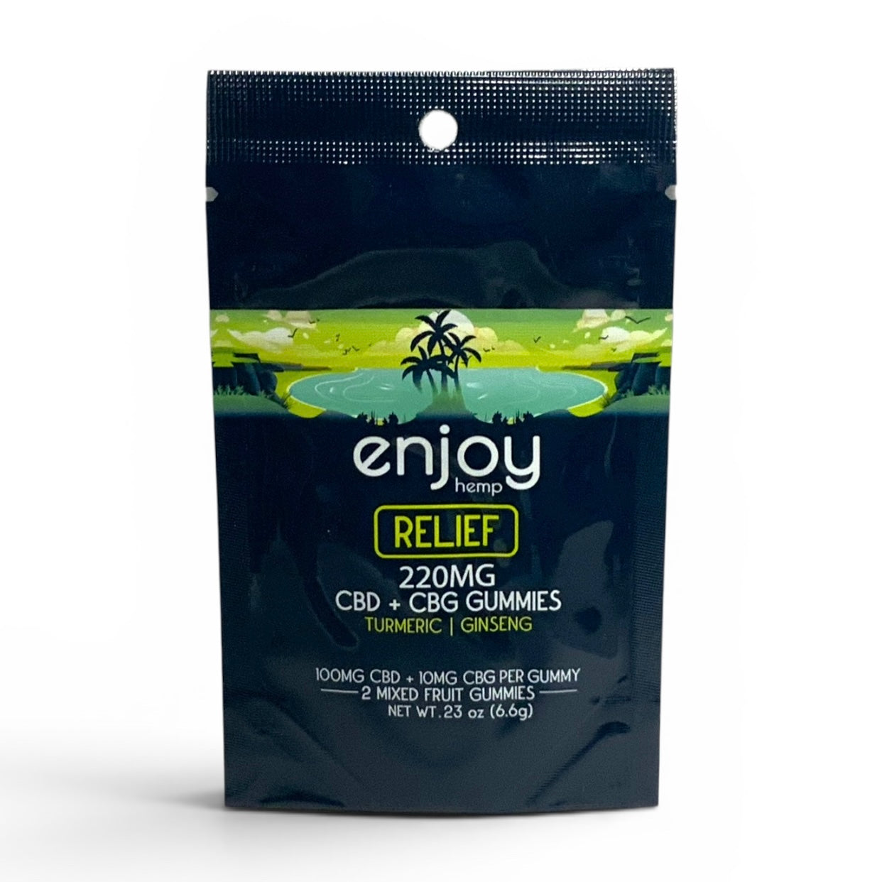 Enjoy Hemp Co. CBD Gummies For Discomfort Relief - Full Spectrum CBD + CBG + Turmeric + Ginseng (30ct or SAMPLE Size)