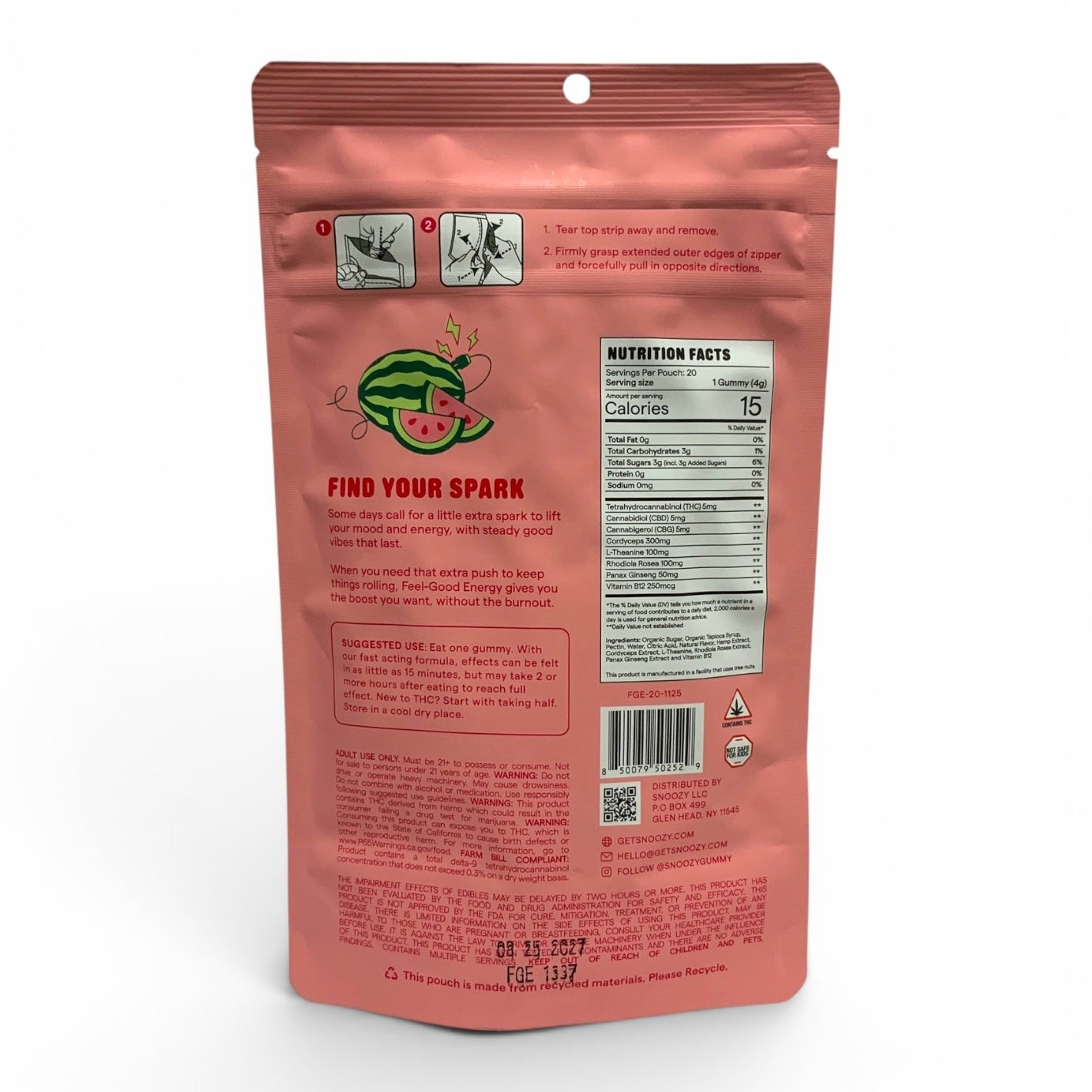 Snoozy - Feel Good Energy (5mg Delta-9 THC / 5mg CBD / 5mg CBG)
