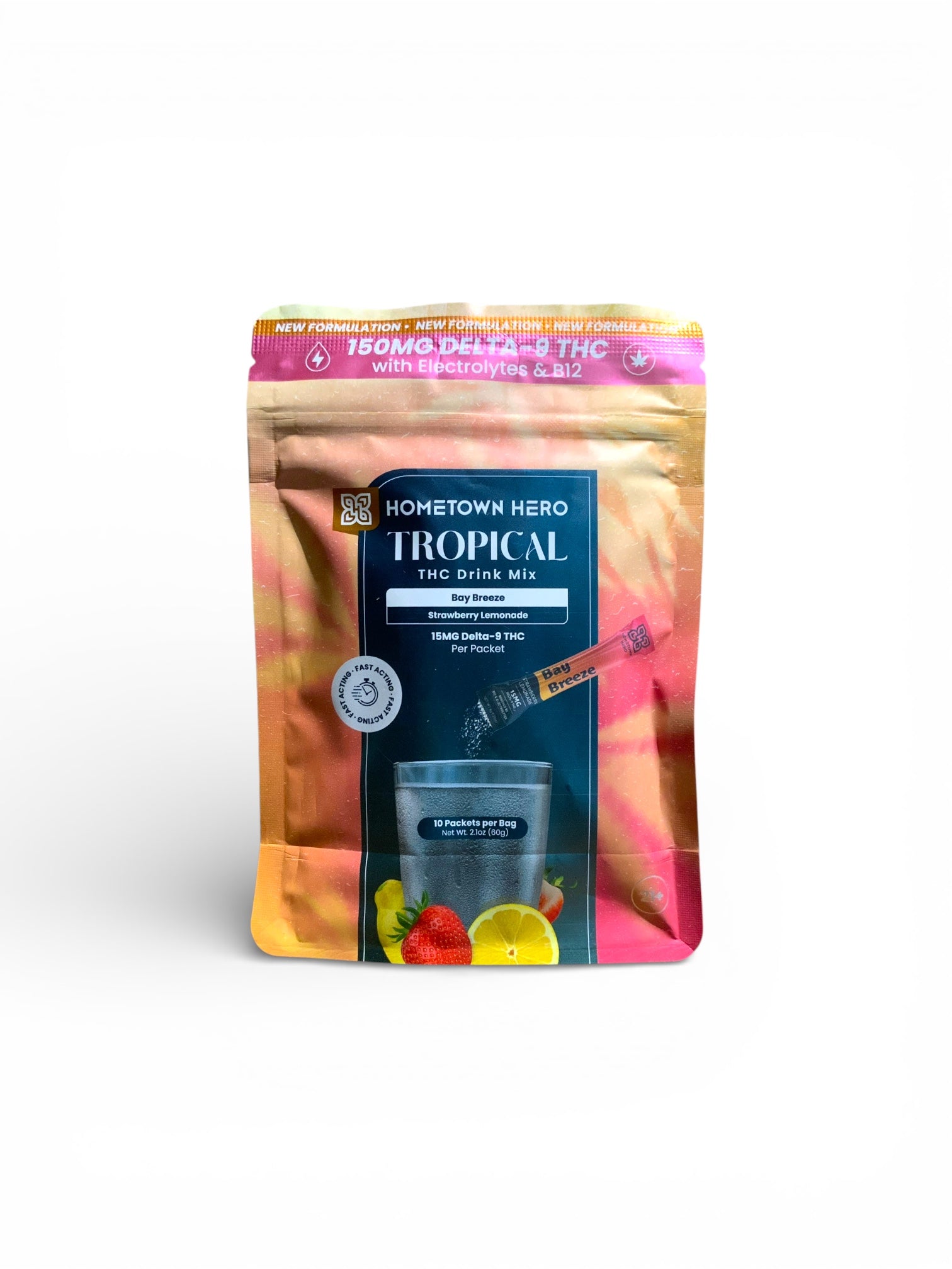 Hometown Hero 15mg D9 Tropical Drink Mix - 10 Pack