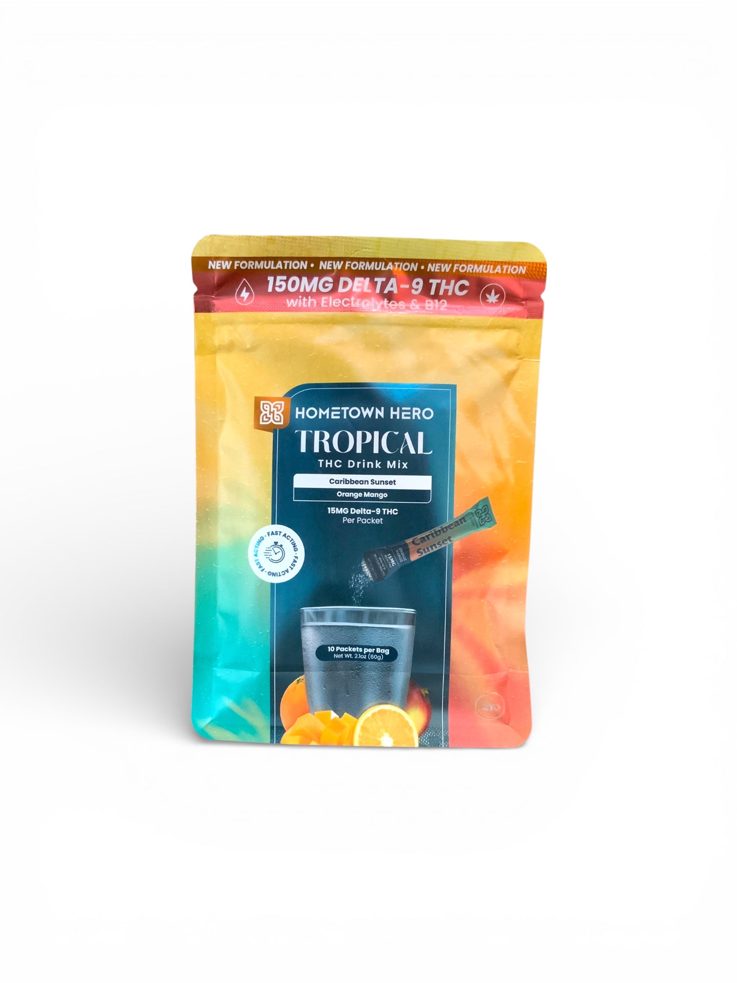 Hometown Hero 15mg D9 Tropical Drink Mix - 10 Pack
