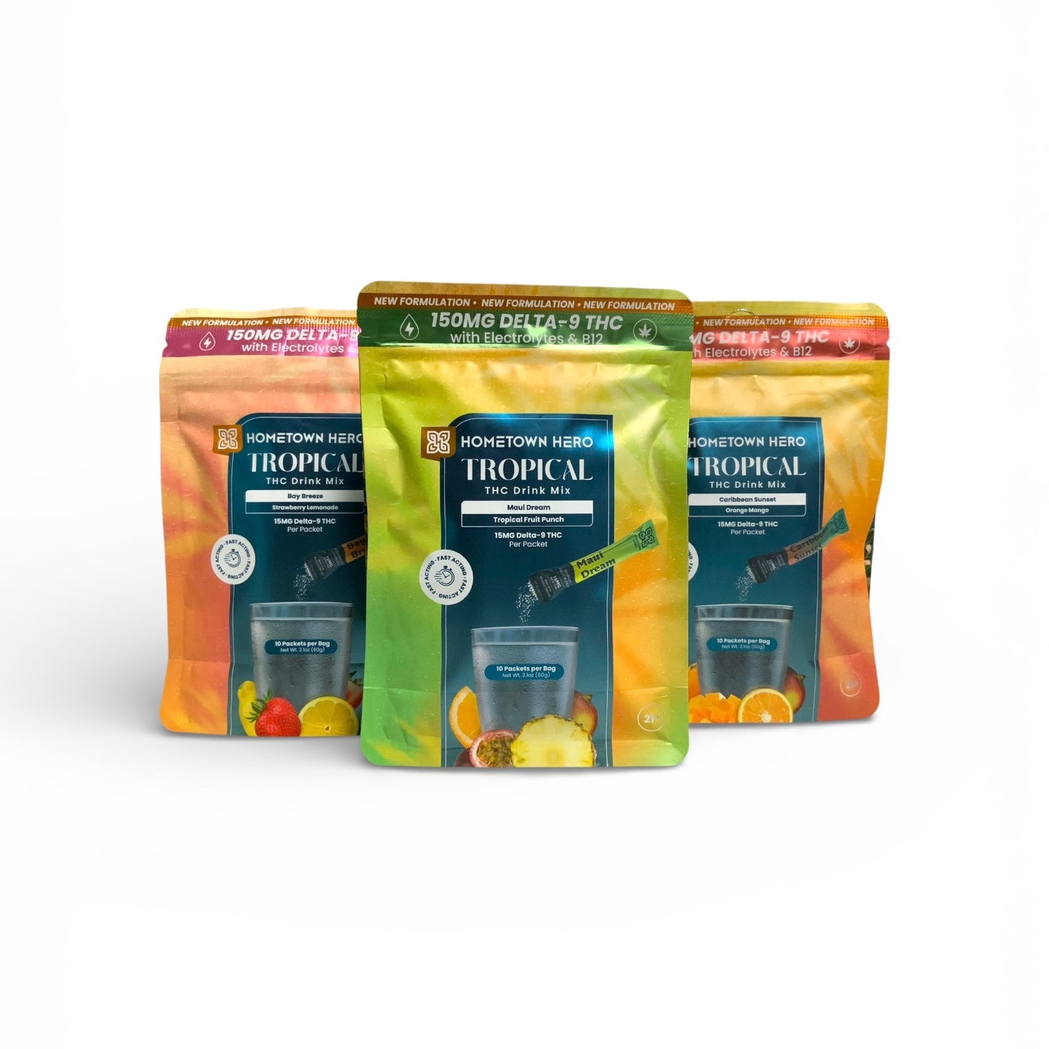 Hometown Hero 15mg D9 Tropical Drink Mix - 10 Pack
