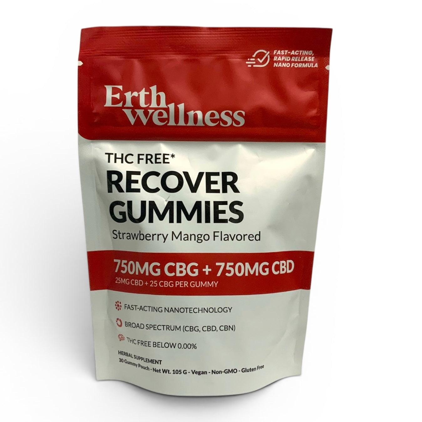 ERTH WELLNESS - Recover Gummies - 25mg CBD + 25mg CBG