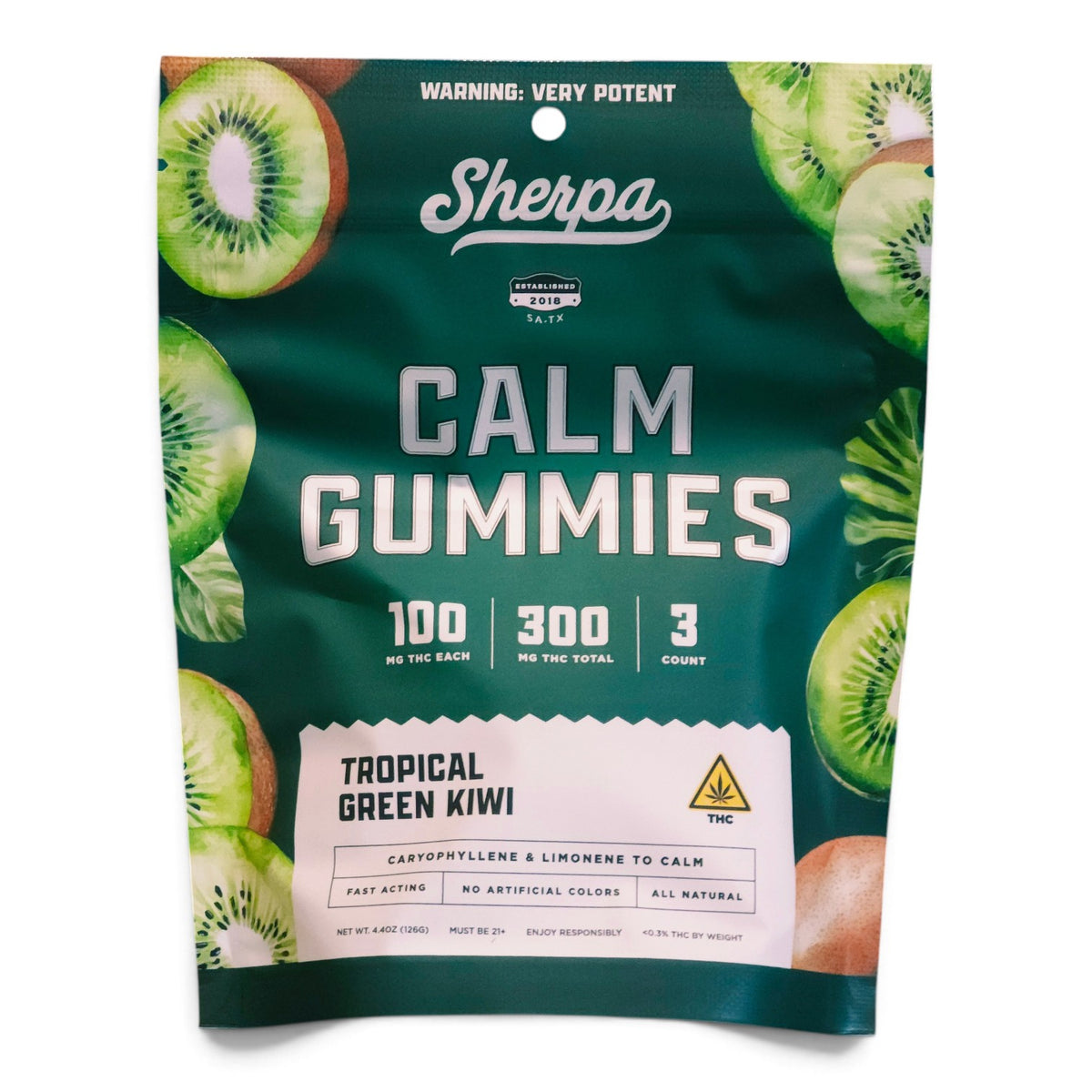 SHERPA Calm 100mg Delta-9 THC 3ct Gummies (300mg in TOTAL!)
