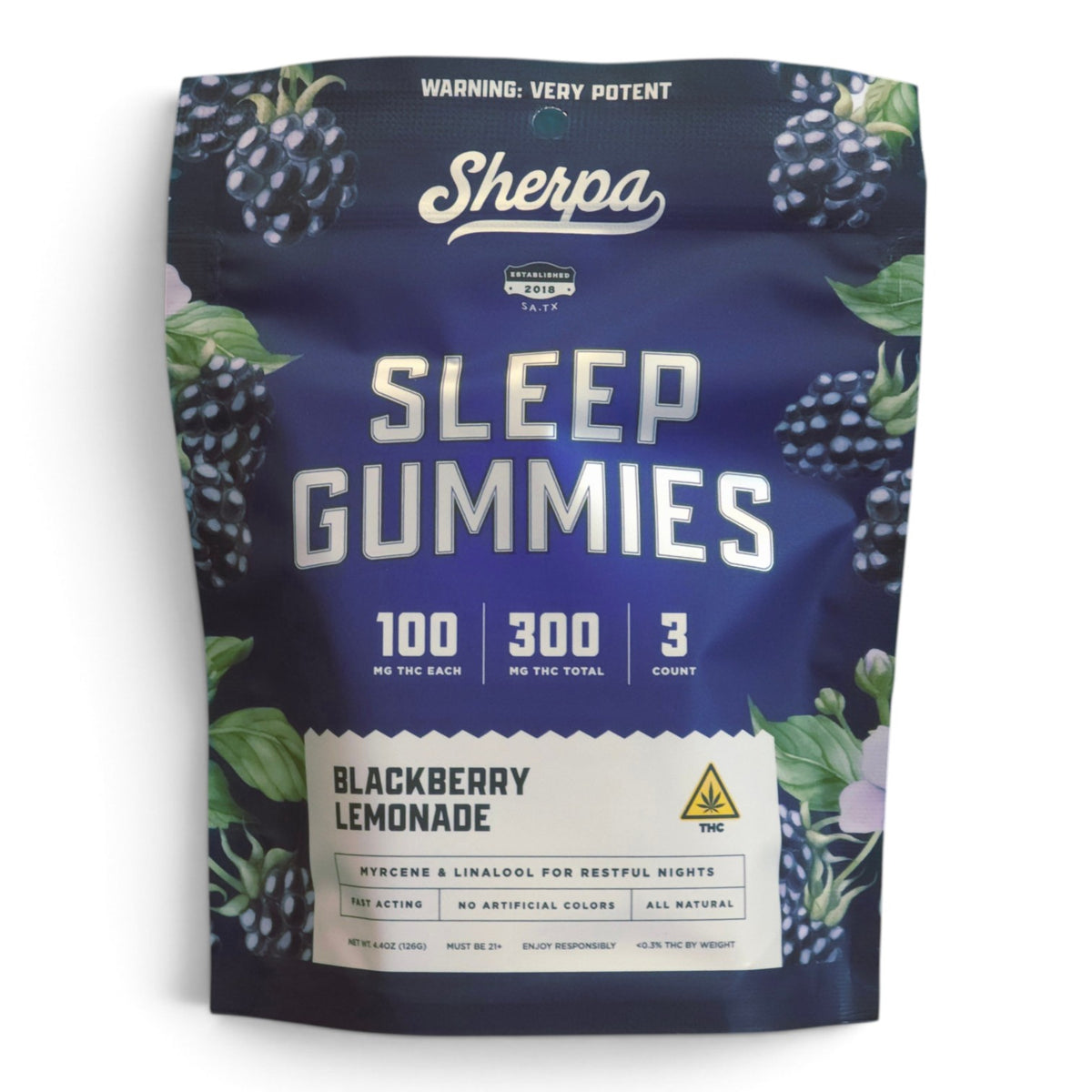 SHERPA Sleep 100mg Delta-9 THC 3ct Gummies (300mg in TOTAL)