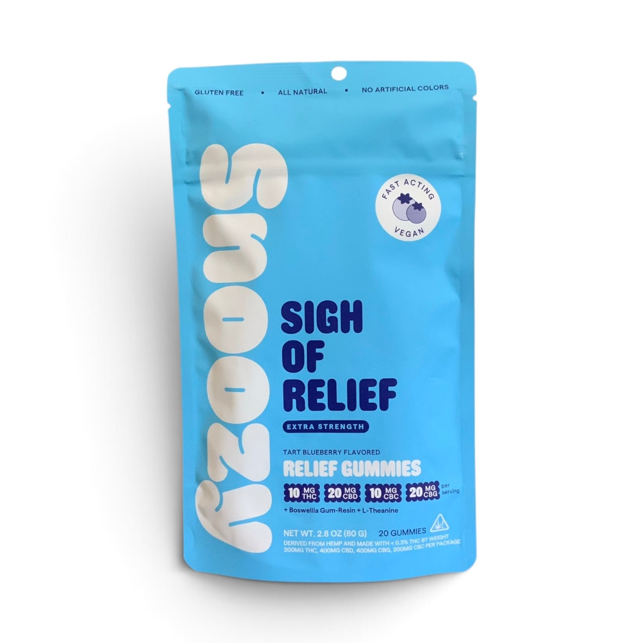 Snoozy - Sigh of Relief (10mg Delta-9 / 20mg CBD / 10mg CBC / 20mg CBG) - 2ct or 20ct