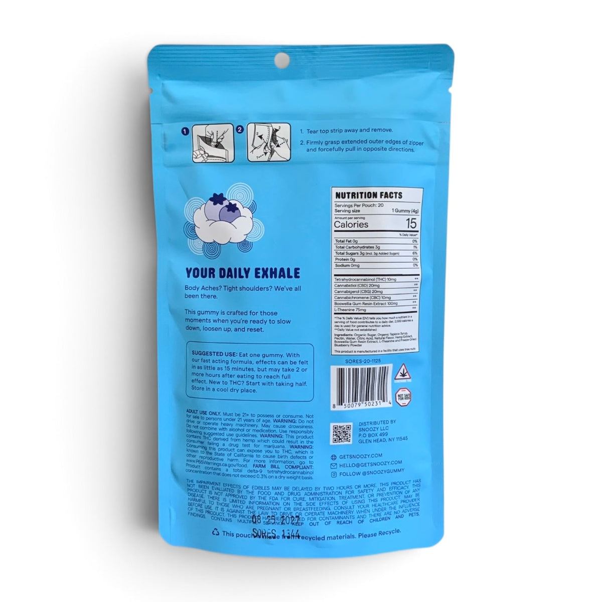 Snoozy - Sigh of Relief (10mg Delta-9 / 20mg CBD / 10mg CBC / 20mg CBG) - 2ct or 20ct