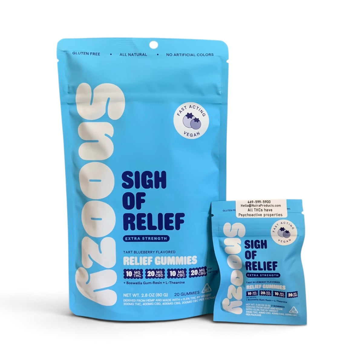 Snoozy - Sigh of Relief (10mg Delta-9 / 20mg CBD / 10mg CBC / 20mg CBG) - 2ct or 20ct