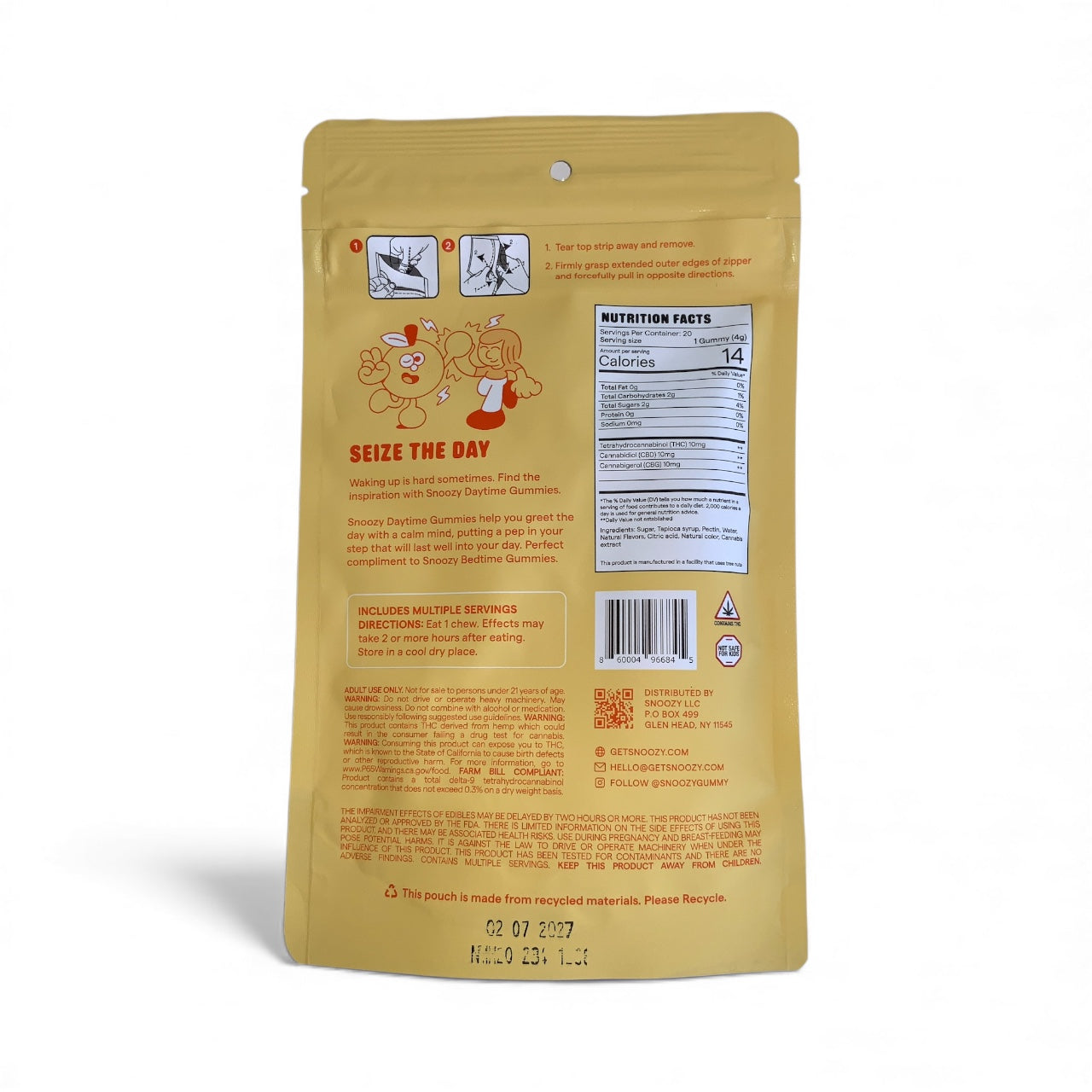 Snoozy - New Morning - Daytime Gummies (10mg Delta 9 / 10mg CBD / 10mg CBG)