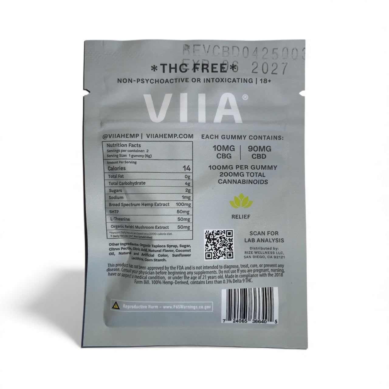 VIIA Revive CBD:CBG GUMMIES