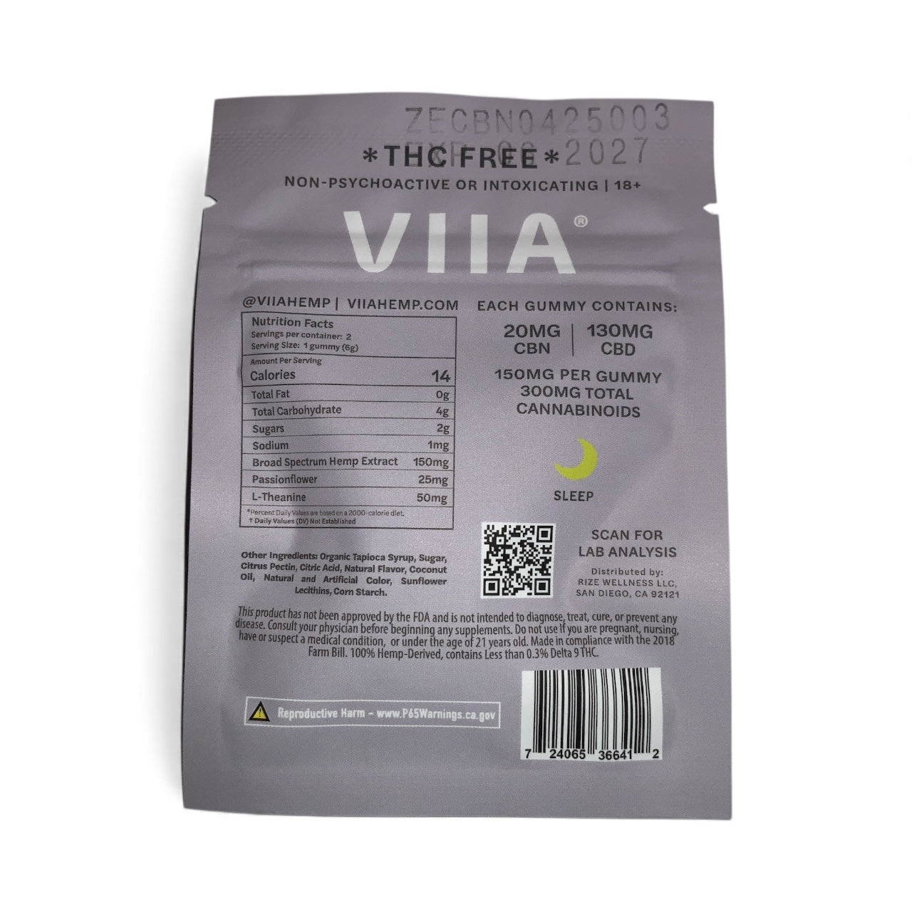 VIIA Zen CBD:CBN Gummies