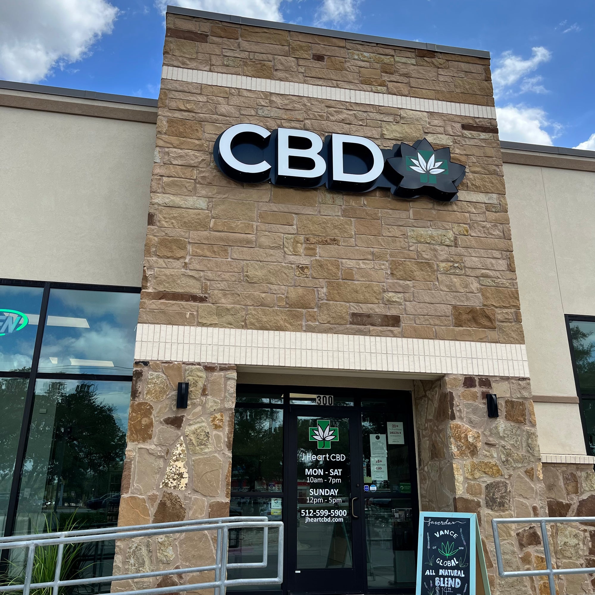 cedar park store front for j heart cbd and thc thca 