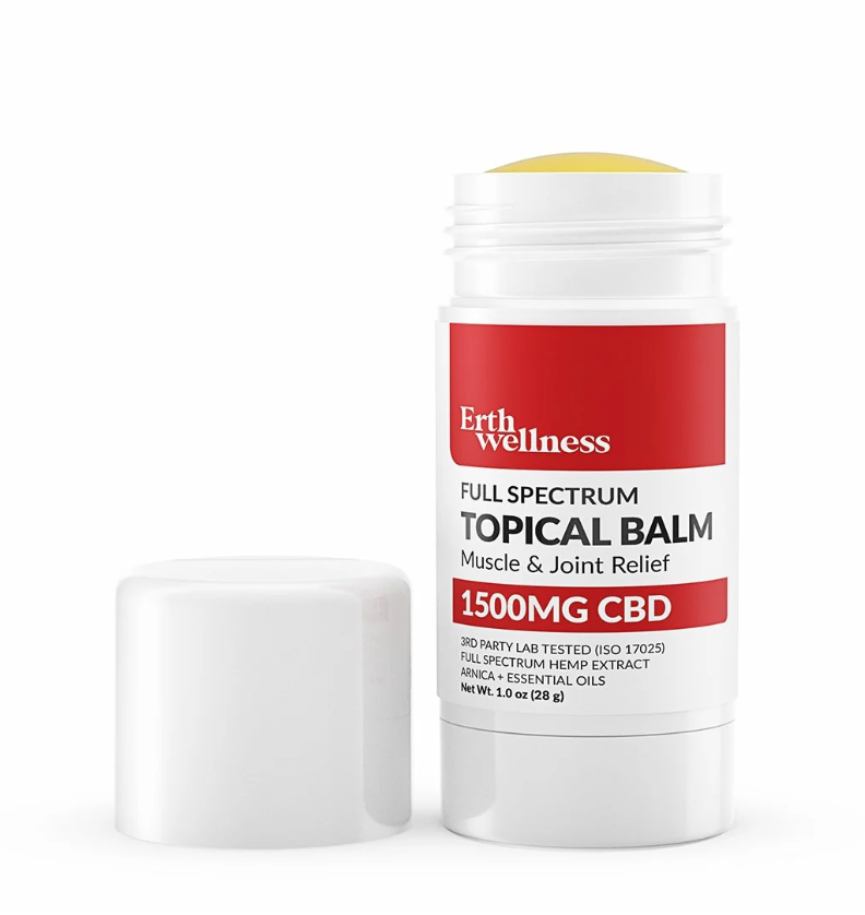 full spectrum CBD topical rub on balm for muscle and joint discomfort.