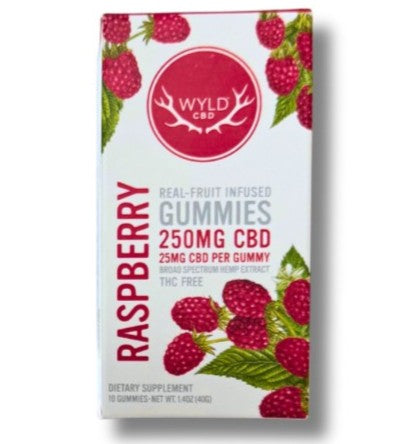 WYLD Real Fruit Broad Spectrum CBD Gummies 20ct (Raspberry)