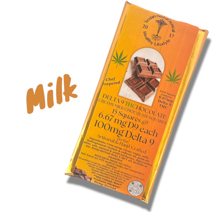 Texian 100mg Delta 9 THC Chocolate Bar (Milk, Dark, & Mint)
