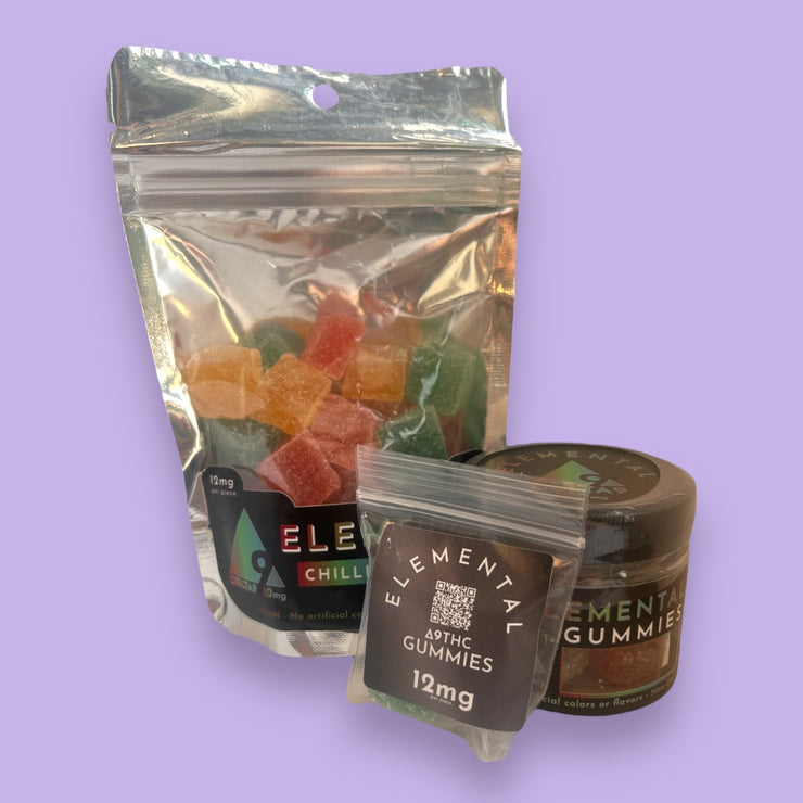 ELEMENTAL 12mg Delta 9 THC Gummies - 2, 10, and 30ct.