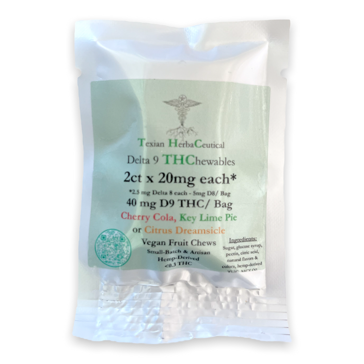 TexianHerbaCeutical 20mg Delta 9 THC Gummies (2, 15, and 30ct)